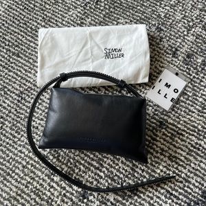 SIMON MILLER Mini Puffin Leather Shoulder Bag crystal strap
